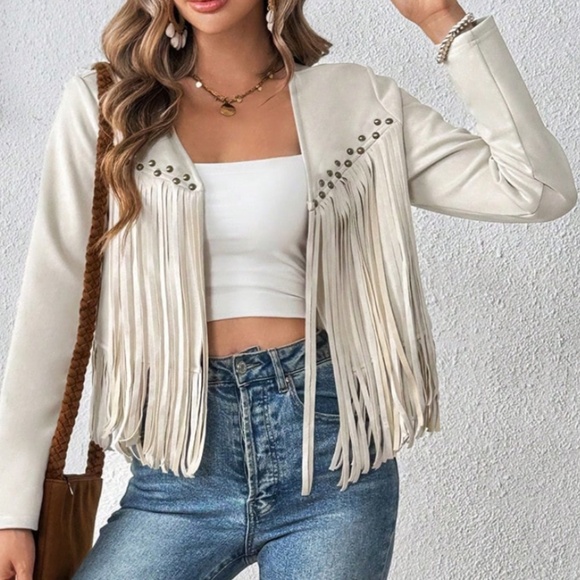 Western Studded Fringe Detail Jacket - Picture 3 of 7